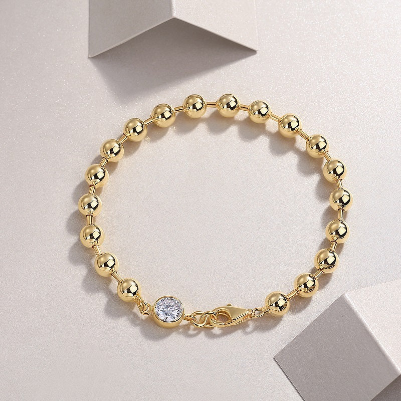 Moissanite Bracelet-14k Yellow Gold Vermeil Bracelet for Women