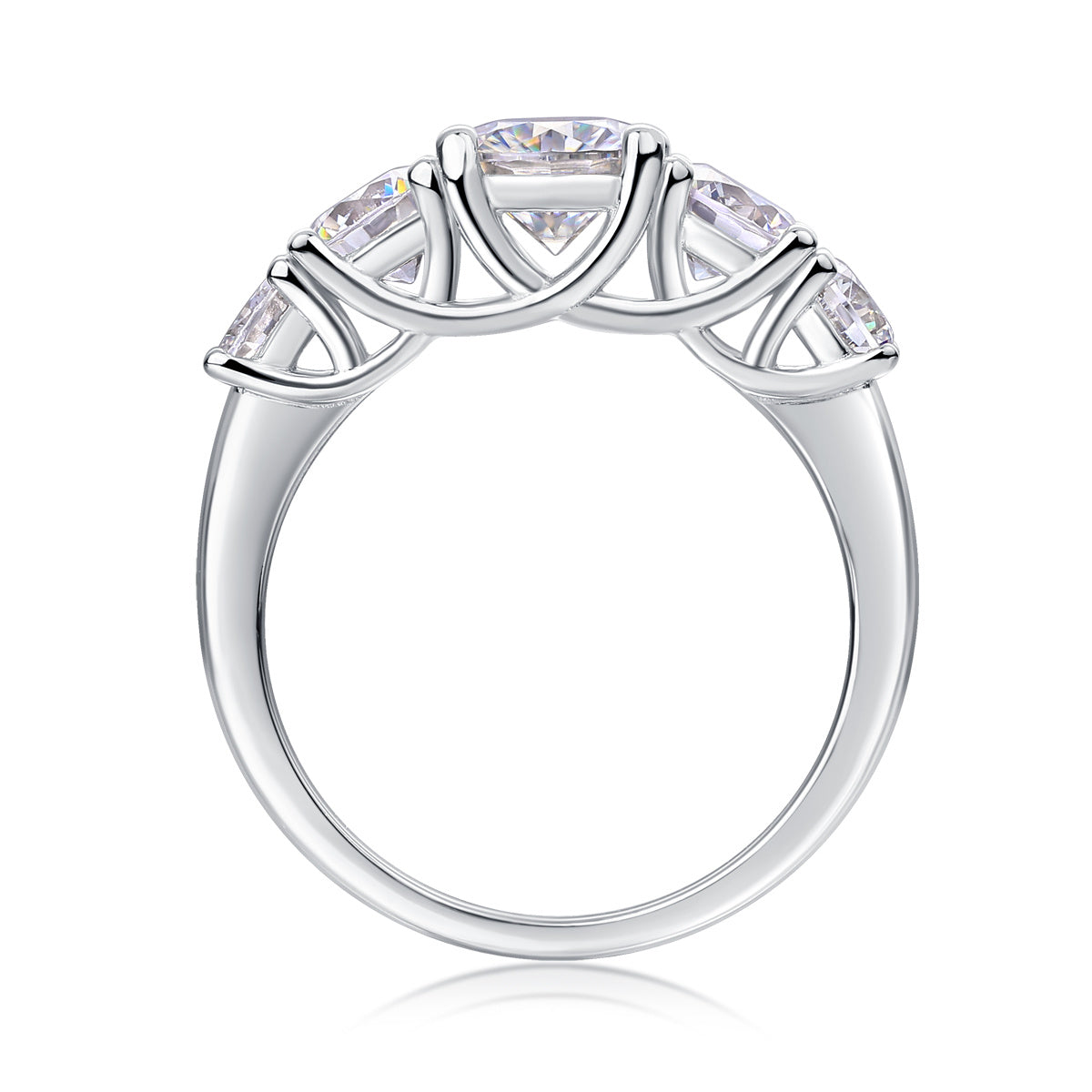 Round Cut Moissanite Engagement Ring-925 Sterling Silver Wedding Ring for Women