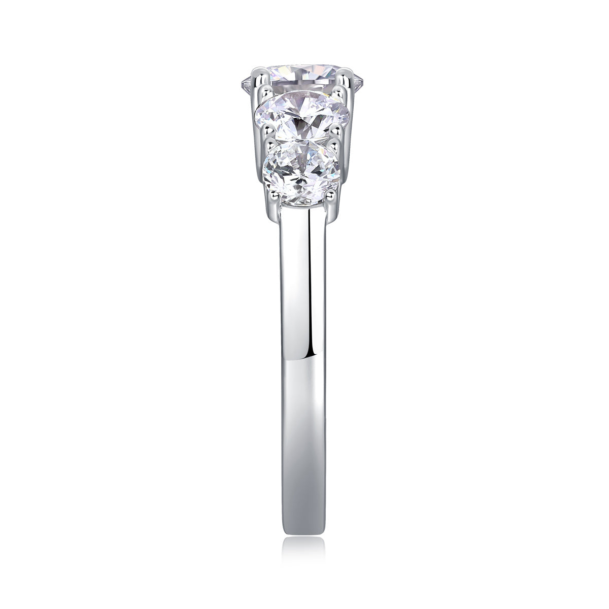 Round Cut Moissanite Engagement Ring-925 Sterling Silver Wedding Ring for Women
