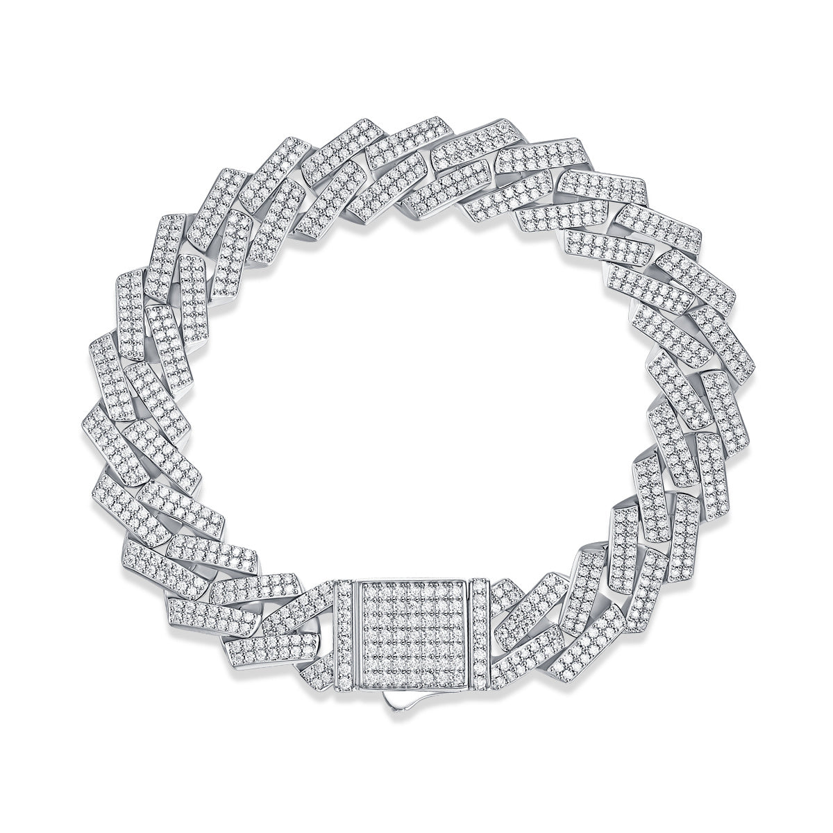 Men's Moissanite Bracelet 925 Sterling Silver