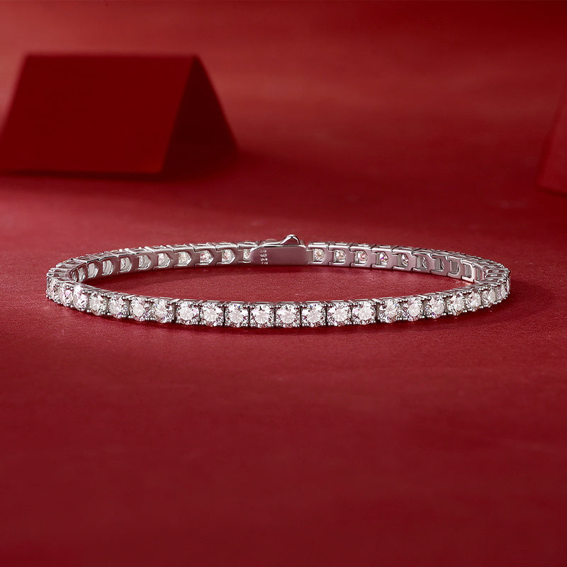 Women's Moissanite Bracelet 925 Sterling Silver