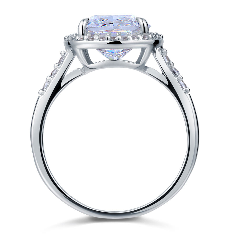 6 Ct Cushion Cut Halo Created Diamond Engagement Ring 925 Sterling Silver