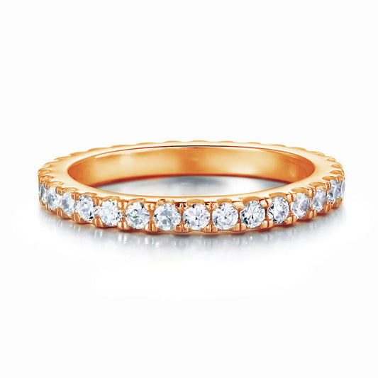 Full Eternity Created Diamond Rose Gold Finish over 925 Sterling Silver Wedding Band