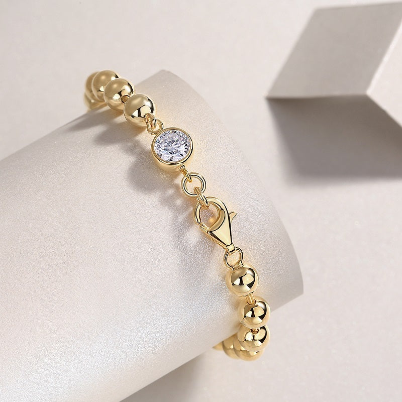 Moissanite Bracelet-14k Yellow Gold Vermeil Bracelet for Women