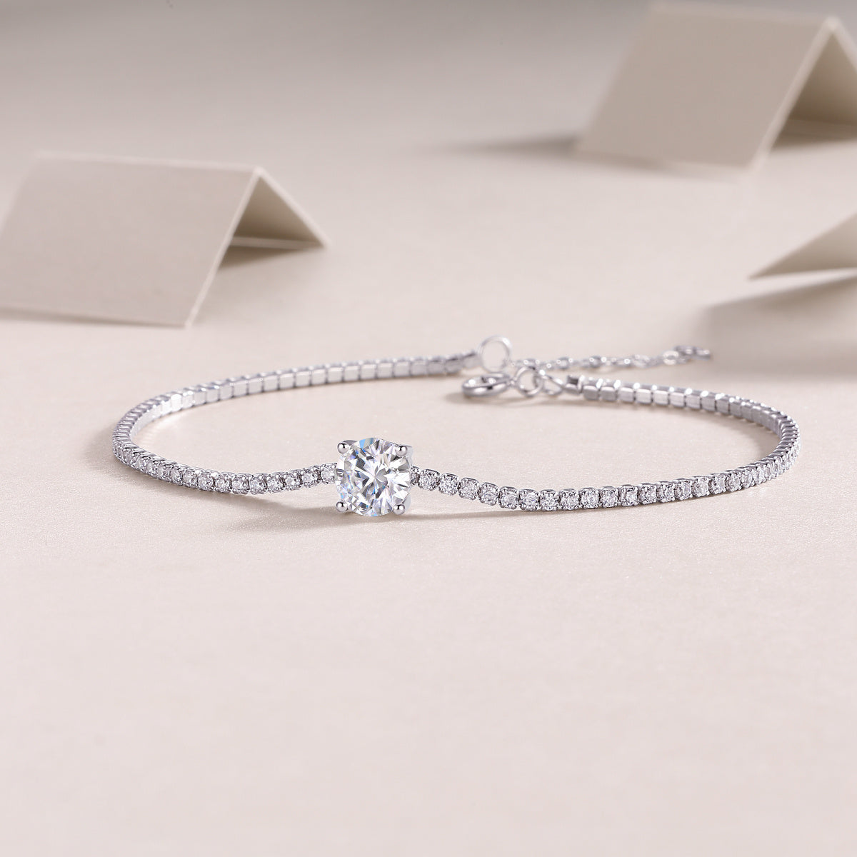 Moissanite Bracelet-925 Sterling Silver Bracelet for Women