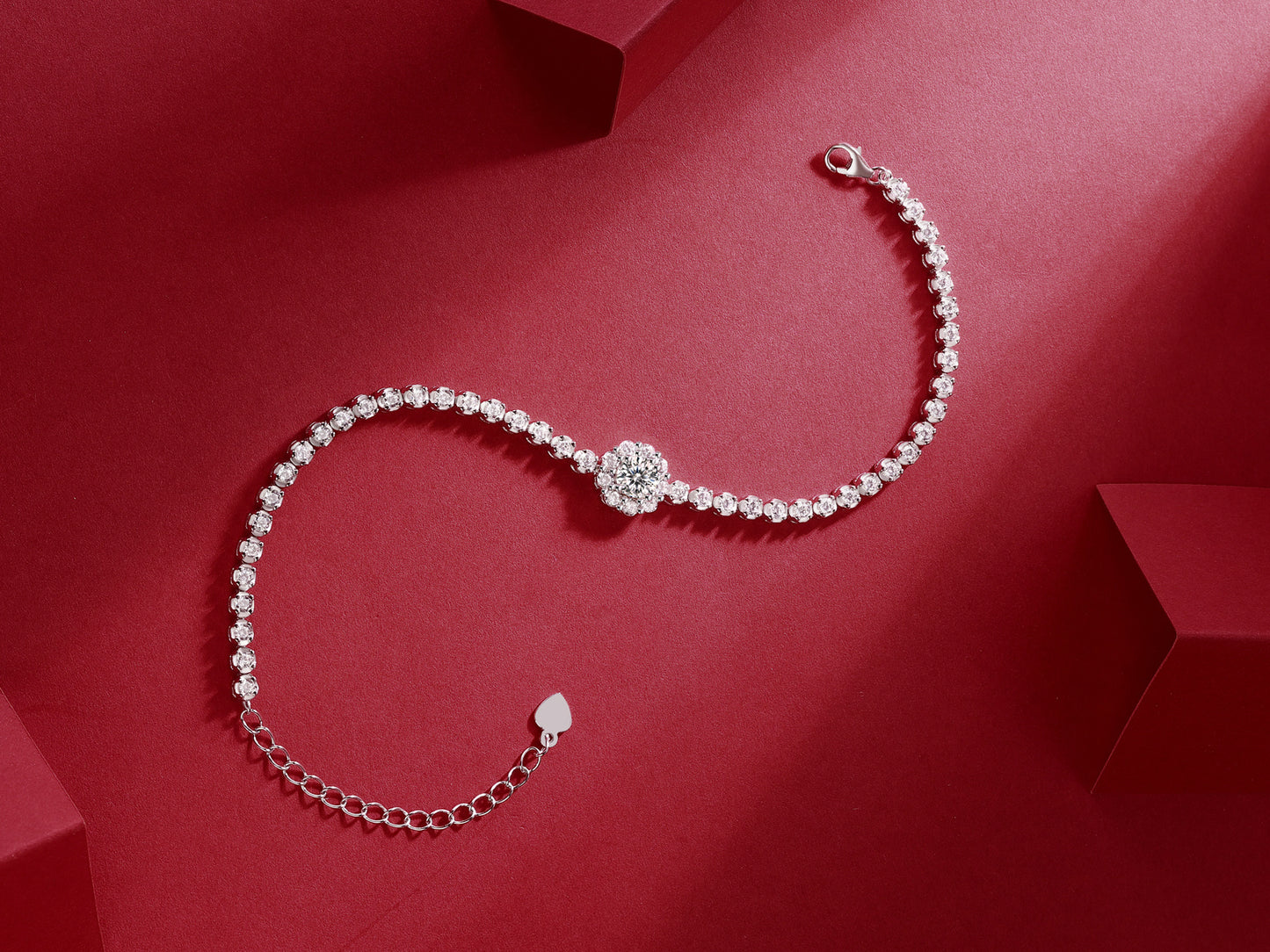 Women's Moissanite Flower Bracelet-925 Sterling Silver