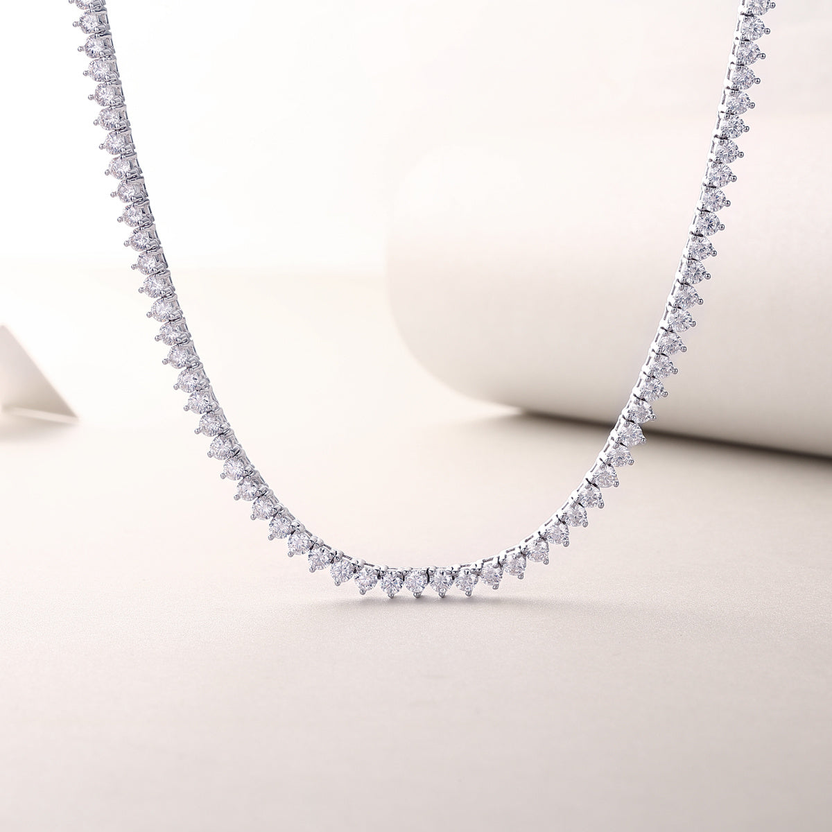 Moissanite Tennis Necklace-925 Sterling Silver