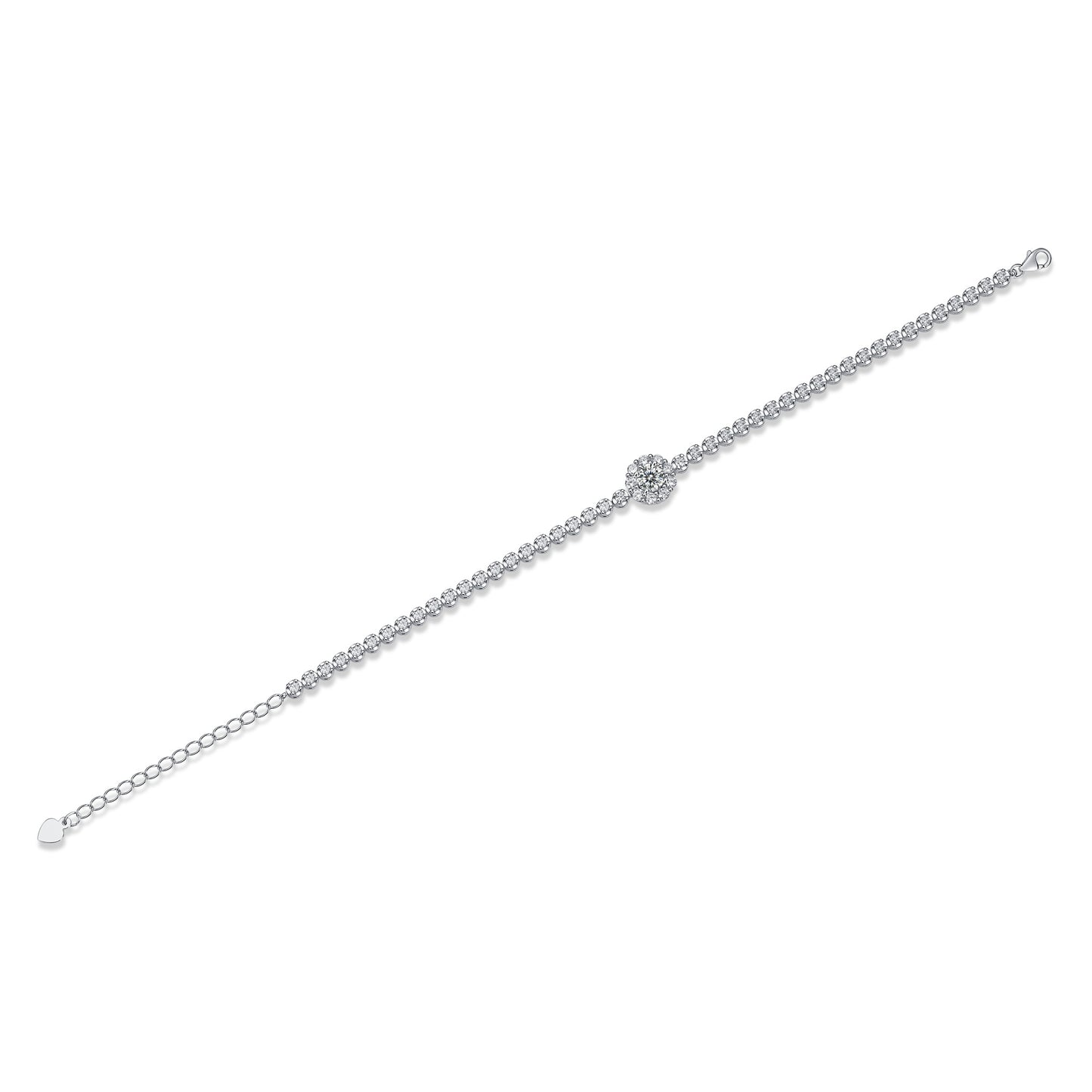 Women's Moissanite Flower Bracelet-925 Sterling Silver