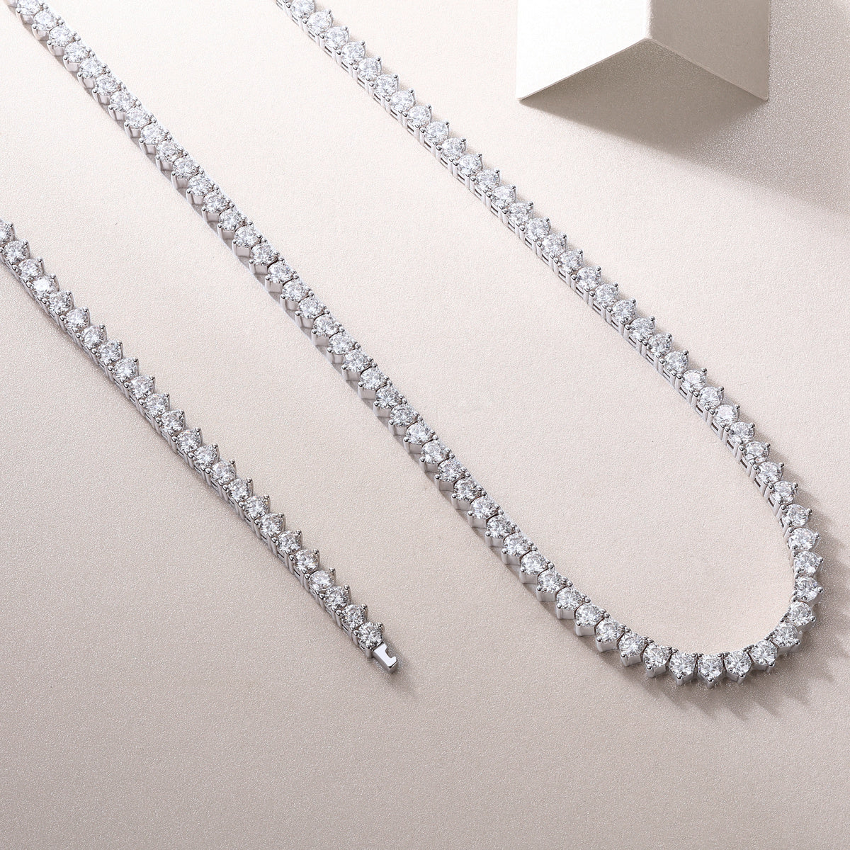 Moissanite Tennis Necklace-925 Sterling Silver