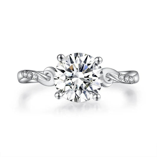 2 Carat Moissanite Diamond (8 mm) Wedding Engagement Ring 925 Sterling Silver