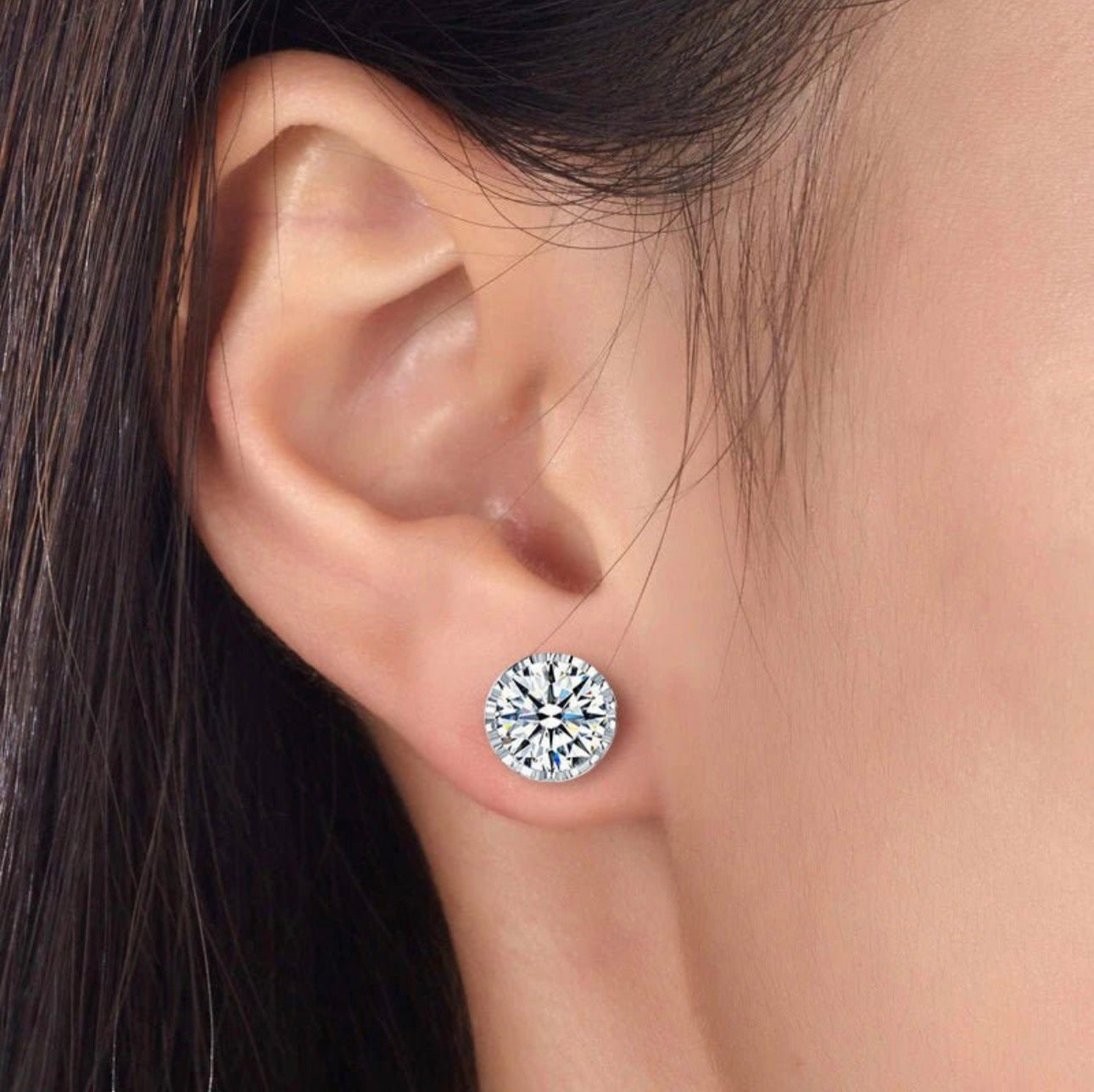 1.5 Carat Vintage Style Created Diamond Stud Earrings 925 Sterling Silver