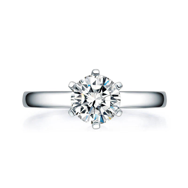 1Ct Round Moissanite Diamond Hidden Halo Solitaire Engagement Ring 925 Sterling Silver