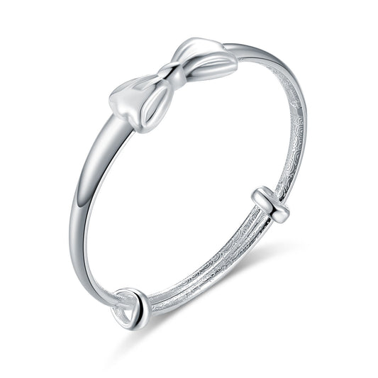 Newborn Baby 999 Silver Bangle Ribbon Bracelets