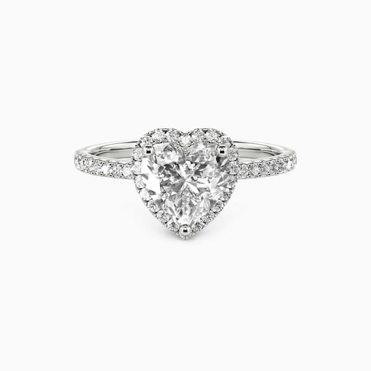 1.34Ctw Moissanite Heart Halo Engagement Ring