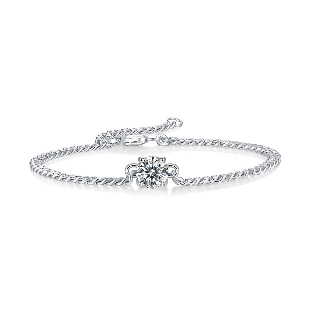 Moissanite Bracelet-925 Sterling Silver Bracelet for Women