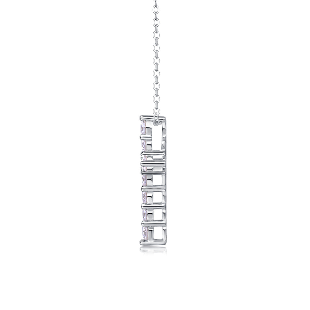 Moissanite Cross Necklace-925 Sterling Silver Pendant for Women