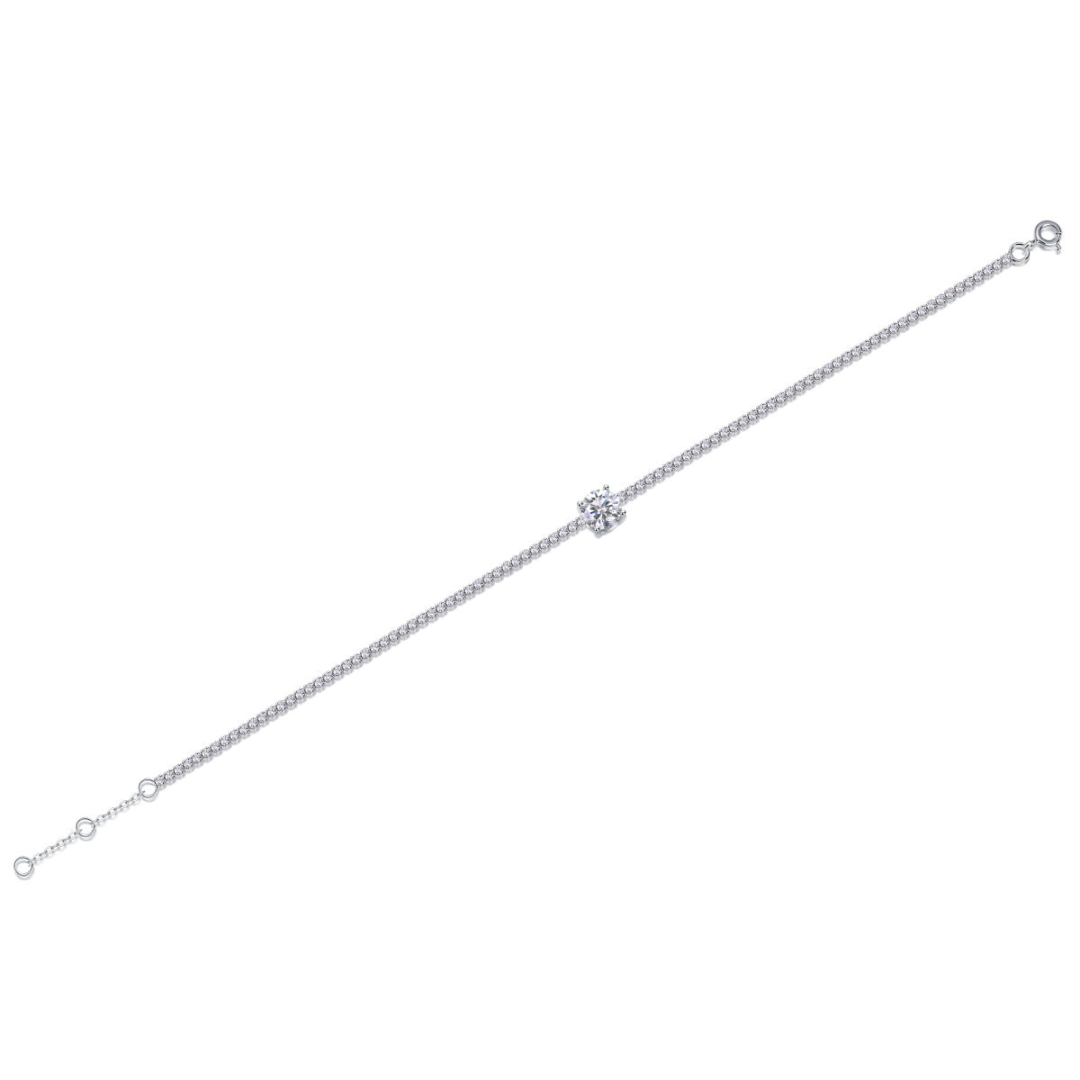 Moissanite Bracelet-925 Sterling Silver Bracelet for Women