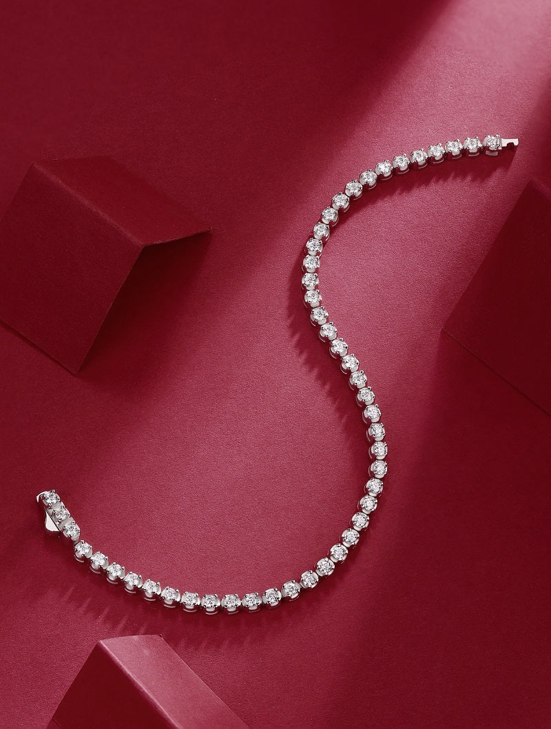 Moissanite Bracelet-925 Sterling Silver Bracelet for Women