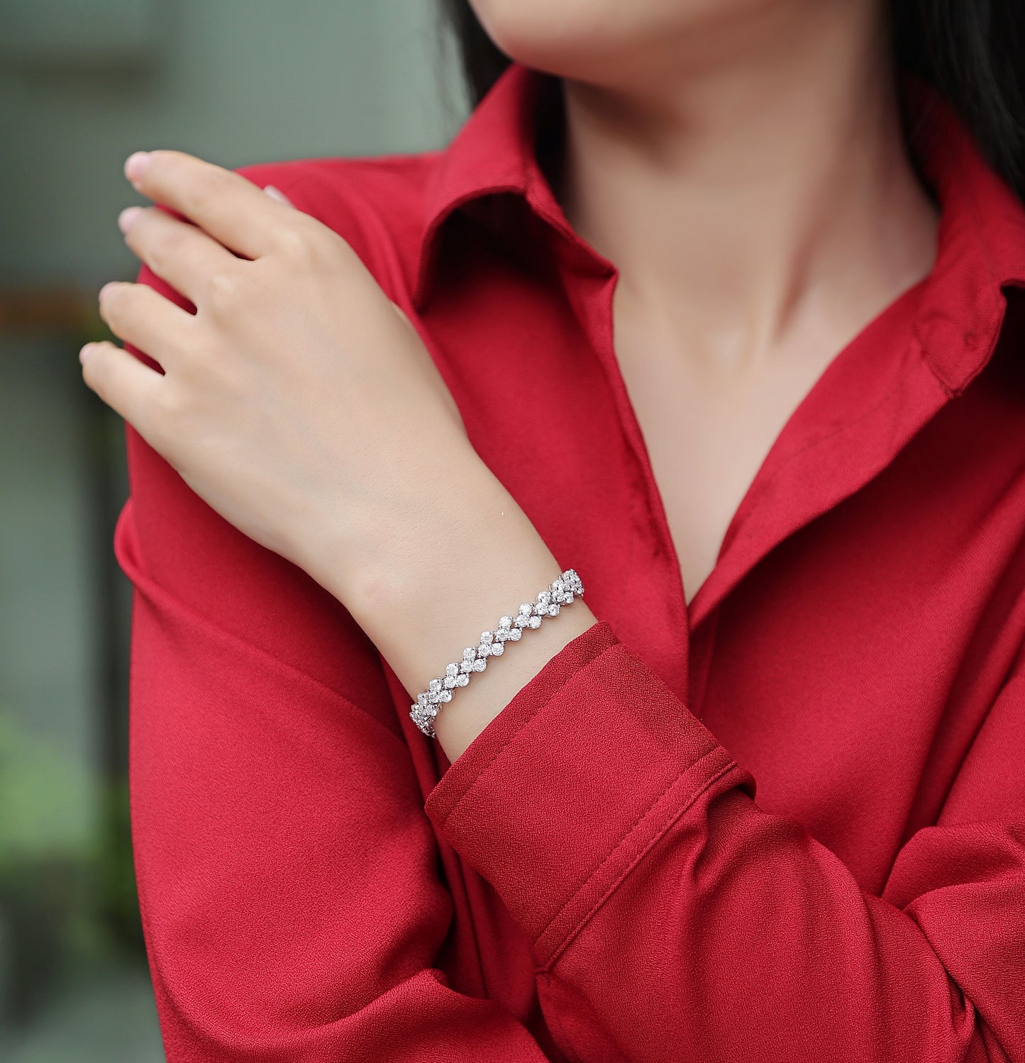 Women's Moissanite Bracelet 925 Sterling Silver