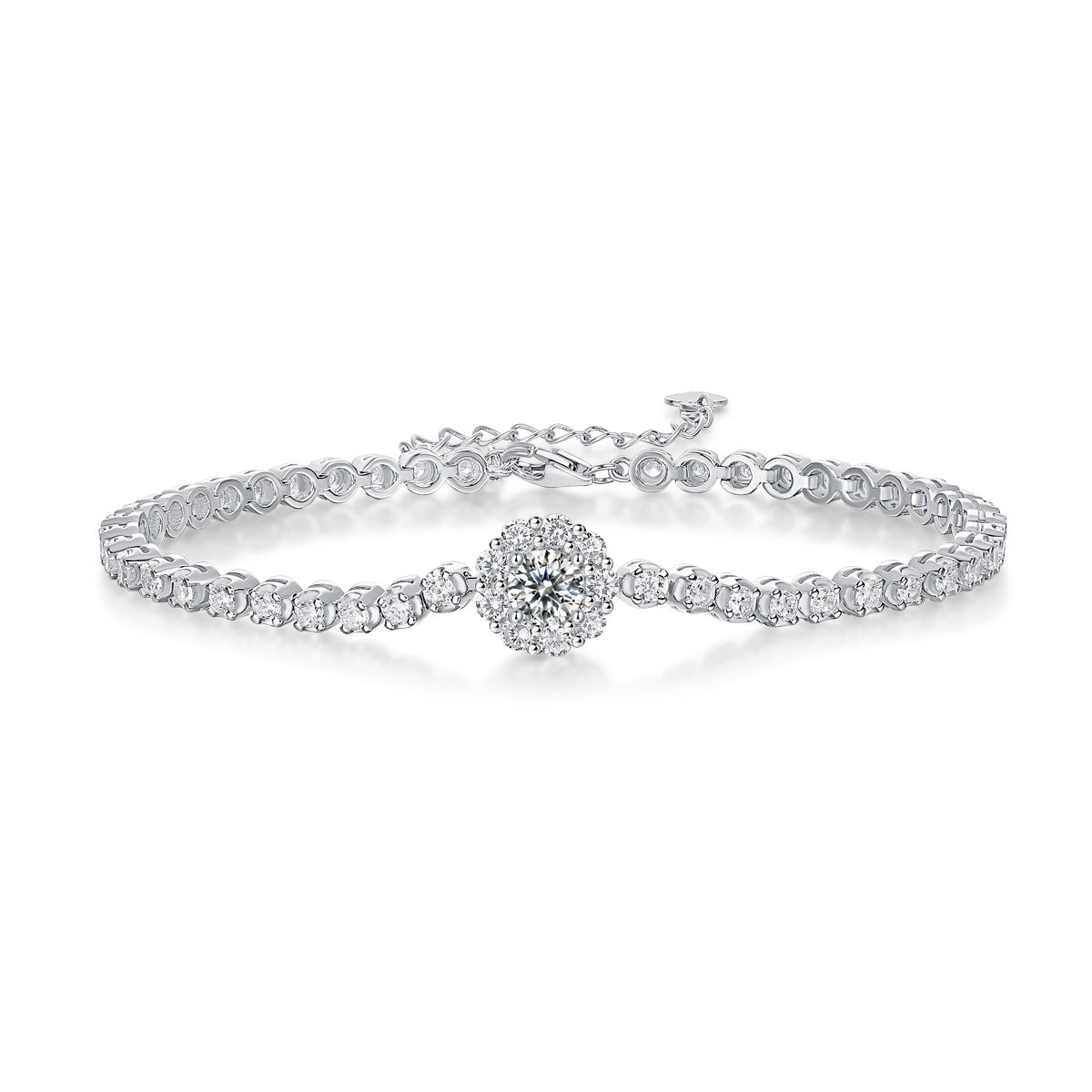 Women's Moissanite Flower Bracelet-925 Sterling Silver