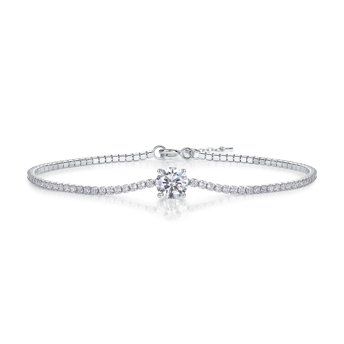 Moissanite Bracelet-925 Sterling Silver Bracelet for Women
