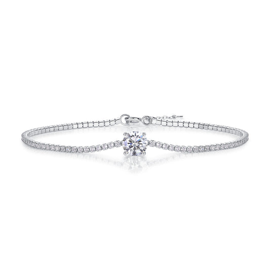 Moissanite Bracelet-925 Sterling Silver Bracelet for Women