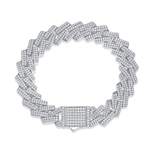 Men's Moissanite Bracelet 925 Sterling Silver