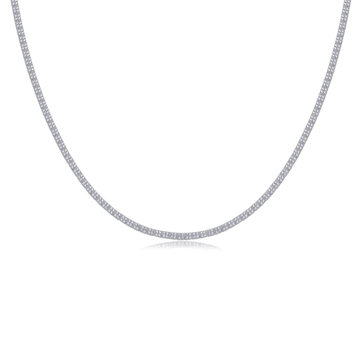 Moissanite Tennis Necklace-925 Sterling Silver