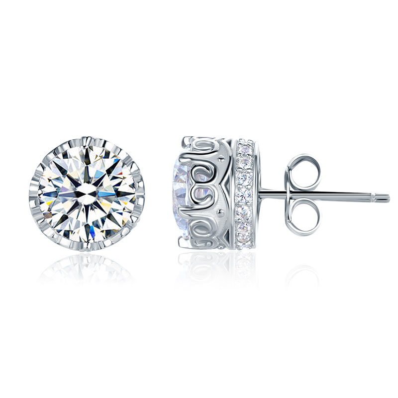 1.5 Carat Vintage Style Created Diamond Stud Earrings 925 Sterling Silver