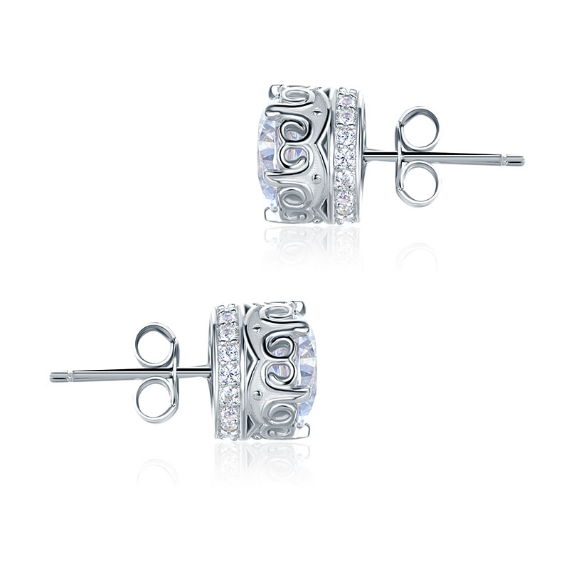 1.5 Carat Vintage Style Created Diamond Stud Earrings 925 Sterling Silver