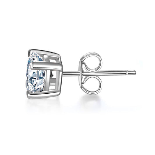 0.5 Carat Moissanite Diamond Earring (1 Piece) Unisex 925 Sterling Silver