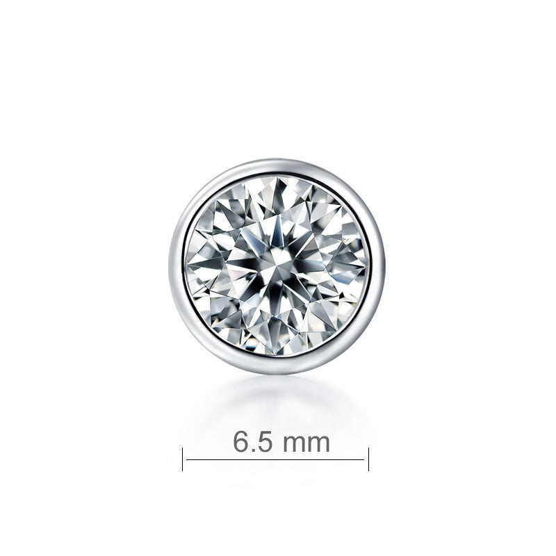 1 Carat Round Cut Moissanite Diamond Earring (1 Piece) Unisex 925 Sterling Silver Earrings