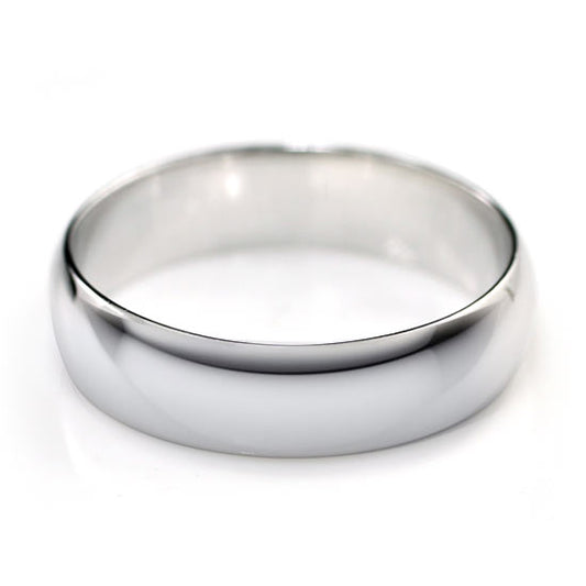 Men’s Solid Sterling 925 Silver High Polished Plain Wedding Band Rings