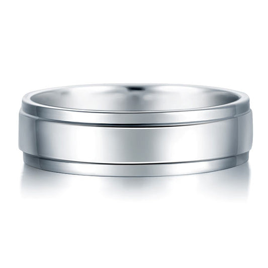 Men’s Solid Sterling 925 Silver Wedding Band Rings